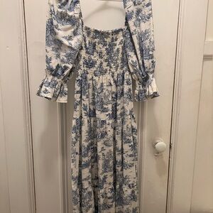 Elegant Blue and White Dress